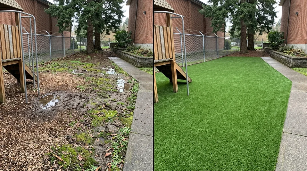 Result artificial grass installation in Seattle - Seattle Turf Installation